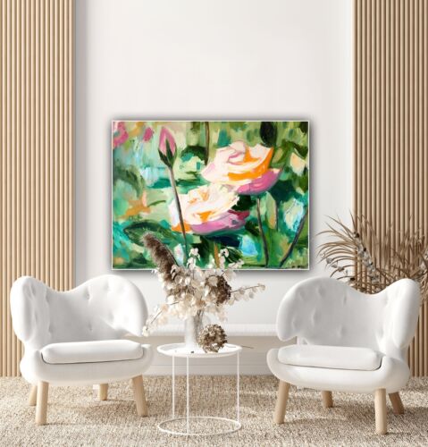 Igor Saharov’s study of Roses Original abstract Oil Painting On Canvas 60x46cm