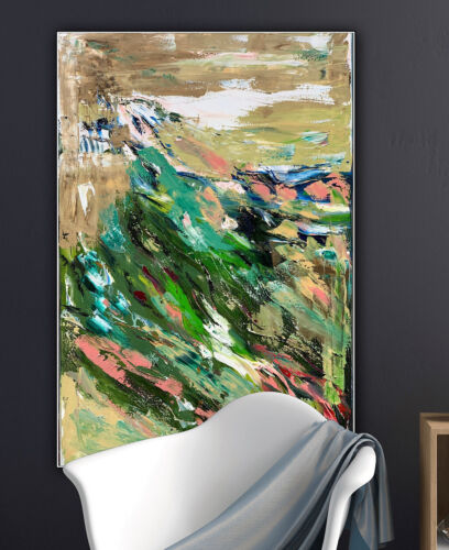 Kandinsky Style Original Abstract Oil Painting On Canvas 90x60cm Lake District