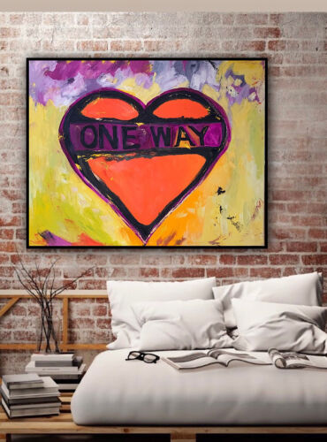 Large Abstract Original Oil Painting On 100x80cm canvas Picasso Road Valentine study