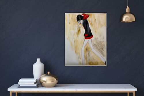 L S Lowry StyLe Abstract Oil Painting On Canvas 50 X 40cm Figurative Mini Skirt