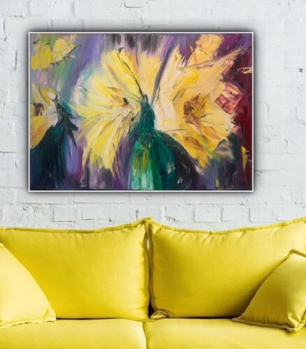 Renoir Style Abstract Original Oil Painting On Canvas 84x60cm Tate Roses Lumen