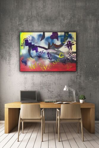 Graffiti art abstract original Oil Painting On 16mm Canvas 50cm X 70cm ‘Woman’