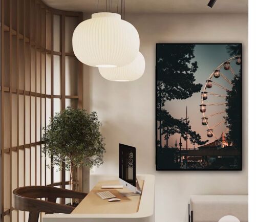 Large Abstract limited print On 81 x 55cm canvas London Eye Night Free postage