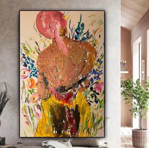 Renoir Style Original Abstract Oil Painting on canvas 90X60cm Woman in a meadow