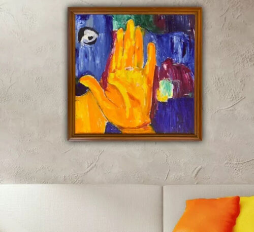 Framed Rare Paul Gauguin Portraits Scene 5 Original Abstract Painting 56X56cm study