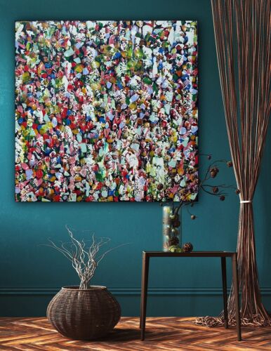 Oka Contemporary Abstract Original Oil Painting On 80x80cm Through The Crowd