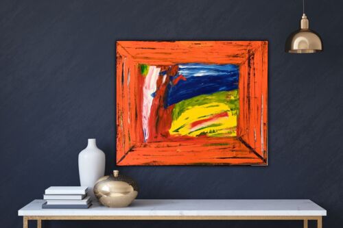 Howard Hodgkin Style Abstract Oil Painting 50X60cm On Canvas Going For A Walk