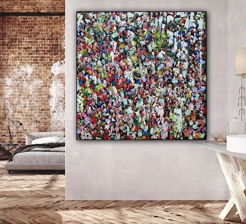 Oka Contemporary Abstract Original Oil Painting On 80x80cm Through The Crowd