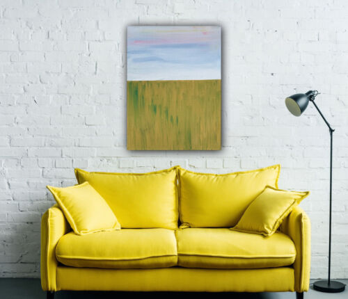 Richter Seaside Ochra, Abstract Oil Painting On Canvas 30cm X 40cm Lake District