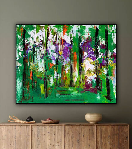Richter StyLe Abstract original Oil Painting On Canvas 50 X40cm Forest Walk Oka