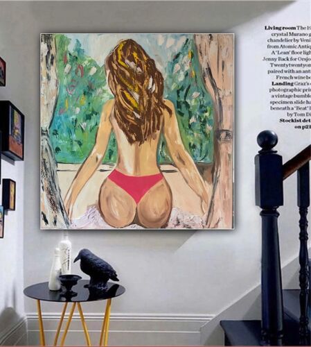 Richter Style Original Abstract Oil Painting On Canvas 80x80cm Morning Nude