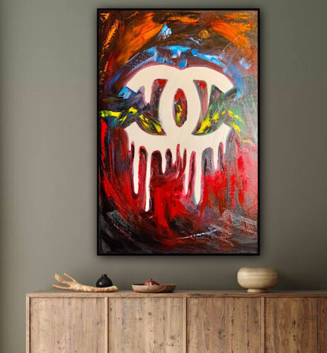 Richter Style Original Abstract Oil Painting On Canvas 76x50cm Luxury Affair