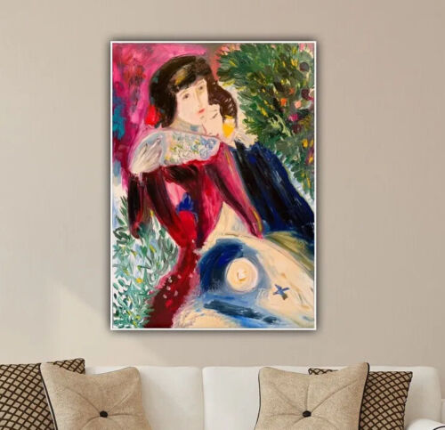 Marc Chagall Impressionist Style Oil Painting On Canvas 50x70cm ‘Les Amoureux’ study