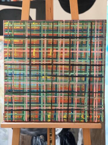 Richter Style abstract Original Oil Painting On Canvas 50x50cm Matrix Oka Vogue