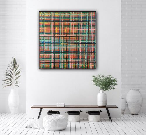 Richter Style abstract Original Oil Painting On Canvas 50x50cm Matrix Oka Vogue