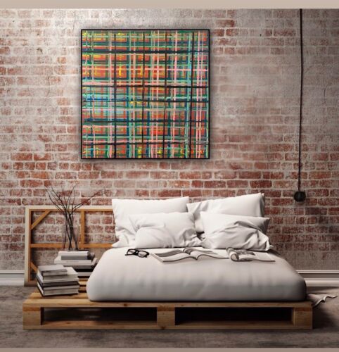 Richter Style abstract Original Oil Painting On Canvas 50x50cm Matrix Oka Vogue