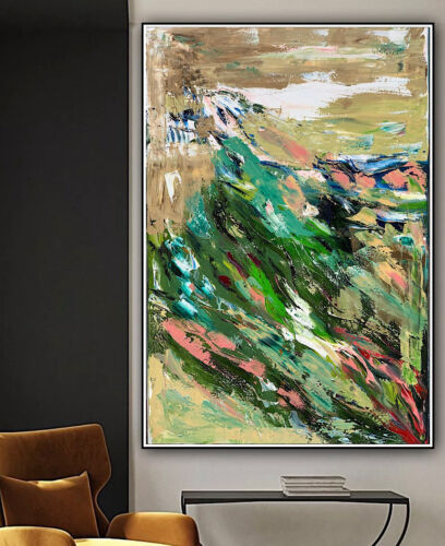 Kandinsky Style Original Abstract Oil Painting On Canvas 90x60cm Lake District