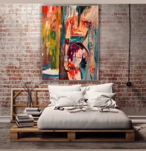 Richter Style Original Abstract Oil Painting On Canvas 100x80cm Morning Nude