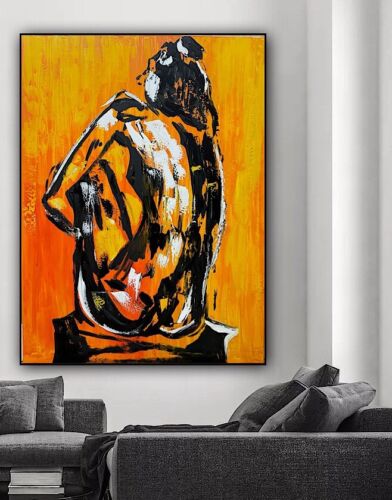 Large Abstract Original Oil Painting On 100x80cm canvas Thinking Of You Nude