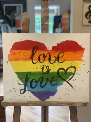 Richter Style Oil Painting On Canvas 50x40cm LGBT Pride Month Love Is Love