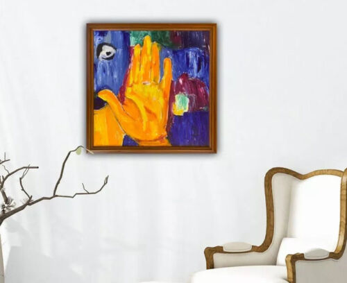 Framed Rare Paul Gauguin Portraits Scene 5 Original Abstract Painting 56X56cm study