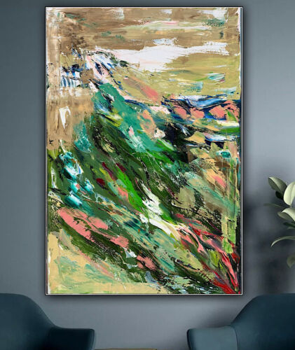 Kandinsky Style Original Abstract Oil Painting On Canvas 90x60cm Lake District
