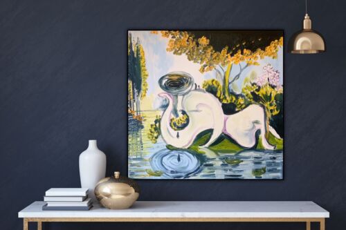 abstract origin Woman Lake Surrealism Oil Painting On Deep 3.8cm Canvas 50X 50cm