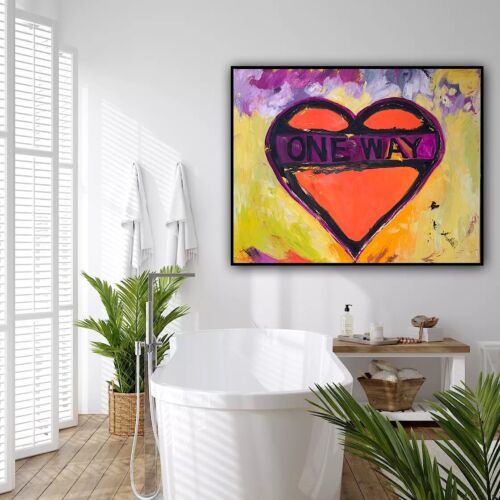 Large Abstract Original Oil Painting On 100x80cm canvas Picasso Road Valentine study