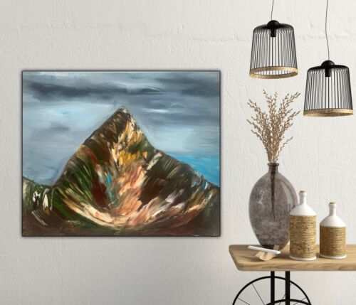 Richter Original Abstract Oil Painting On 1.8cm Canvas 50x60cm Mountain Peak Art