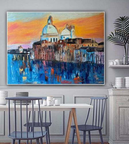 Kandinsky Original Abstract Oil Painting On Canvas 100 X 80cm Venice Landscape