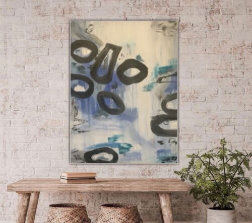 Large Original Bo Concept Style Oil Painting On Canvas Size 60X80 Cm Blue Shadow