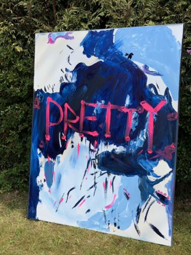 Richter Style Original Textured Abstract Oil Painting Canvas 100x80cm Graffiti
