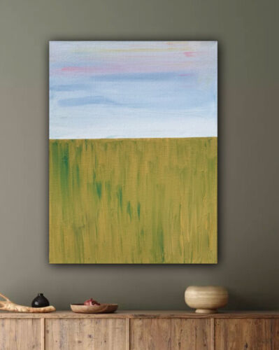 Richter Seaside Ochra, Abstract Oil Painting On Canvas 30cm X 40cm Lake District