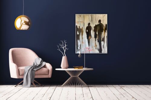 Richter StyLe Abstract Large Oil Painting On Canvas 50 X 40cm Cityscape Walk