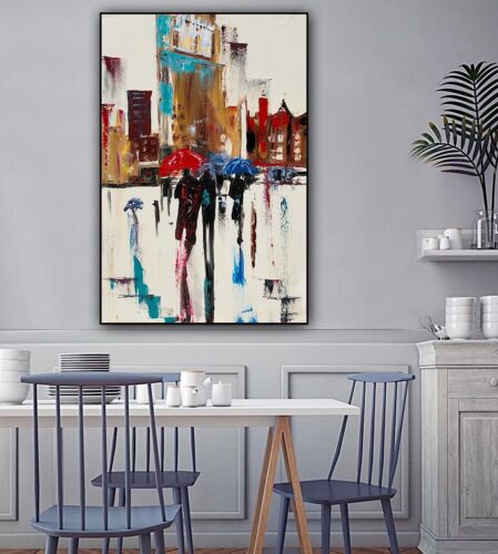 Richter Original Abstract Oil Painting 76x52x4cm Canvas Paris Rain Love