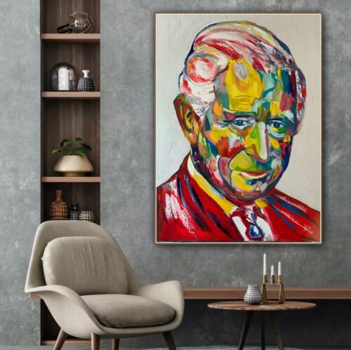 Original Abstract Oil Painting On Canvas 80x60cm King Charles III Coronation portrait