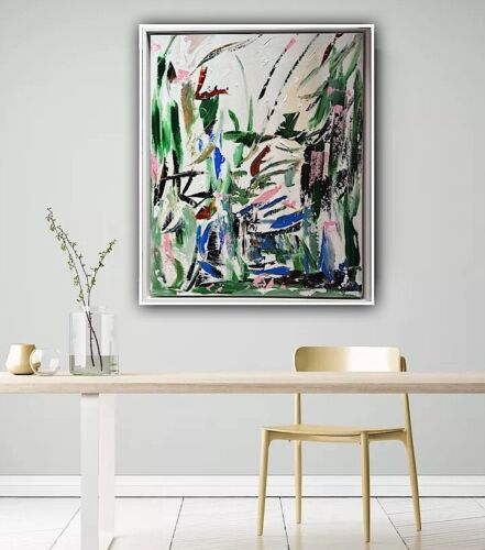 Framed Oka Contemporary Abstract Original Oil Painting Whispers Of The Wind II floral