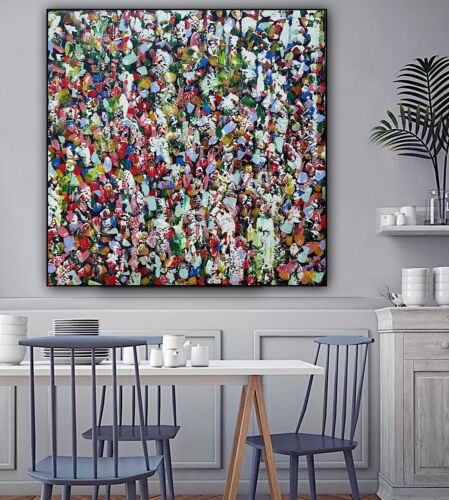 Oka Contemporary Abstract Original Oil Painting On 80x80cm Through The Crowd