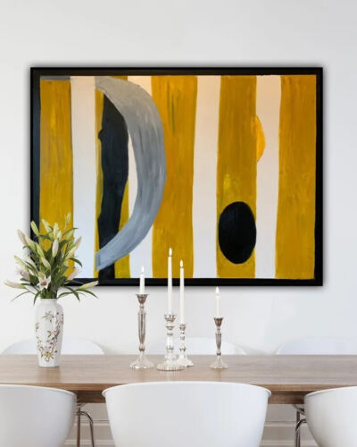 Robert Motherwell Style XLarge Oil Painting On Canvas 122X 92cm Abstract Tate study