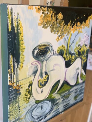 abstract origin Woman Lake Surrealism Oil Painting On Deep 3.8cm Canvas 50X 50cm