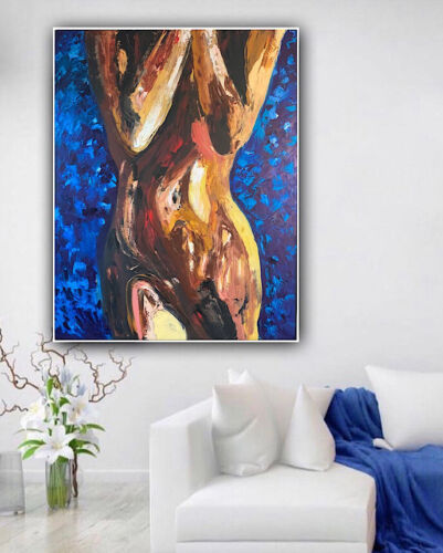 Large Abstract Original Oil Painting On 100x77cm canvas Sculpture Nude Unframed