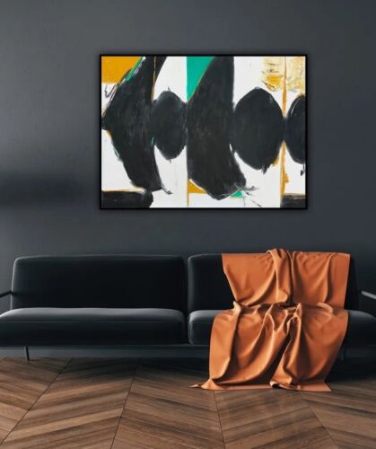 Robert Motherwell Abstract Oil Painting On Canvas 100X76cm Elegy To Spanish Tate study