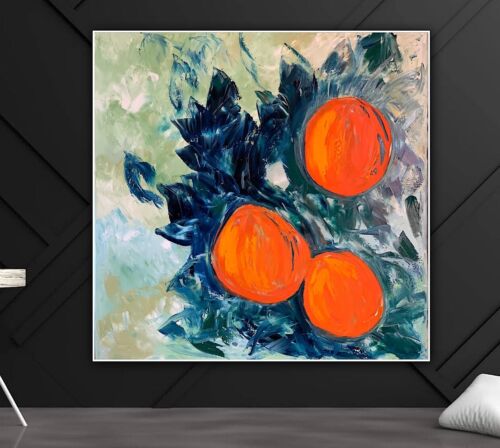 Richter Style Original Abstract Oil Painting On Canvas 80x80cm Orange Tree