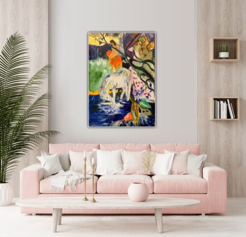 Paul Gauguin Impressionist Style Oil Painting On Canvas 84X60cm White Horse 1899 study