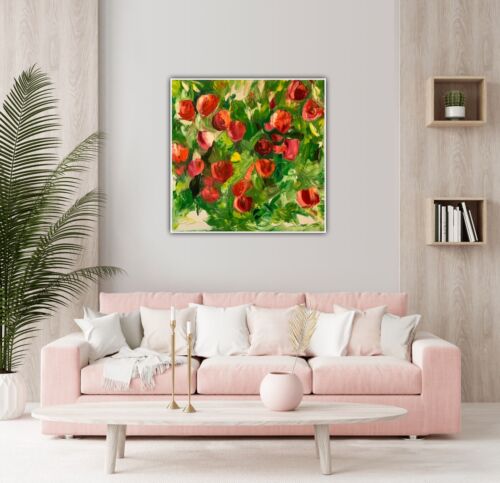 Richter StyLe Abstract Oil Painting On Canvas 50x50cm Apples In Bloom 1 In Oka floral