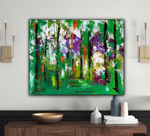 Richter StyLe Abstract original Oil Painting On Canvas 50 X40cm Forest Walk Oka