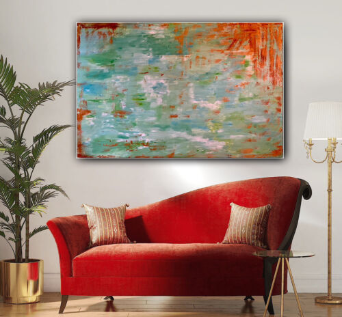 Richter Style Original Abstract Oil Painting On deep Canvas 150x100cm ‘Roheline’