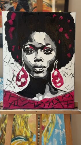 Oka Contemporary Abstract Original Oil Painting 60x45cm Shades Of Grace Woman portrait