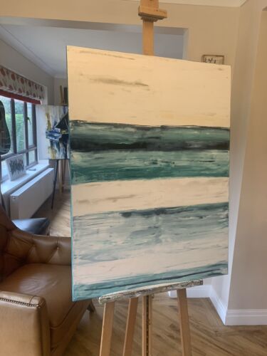 Richter Style Striped Sea Sky Original Oil Painting On Canvas 100x80cm LikE Oka