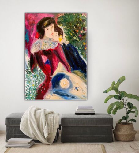 Marc Chagall Impressionist Style Oil Painting On Canvas 50x70cm ‘Les Amoureux’ study